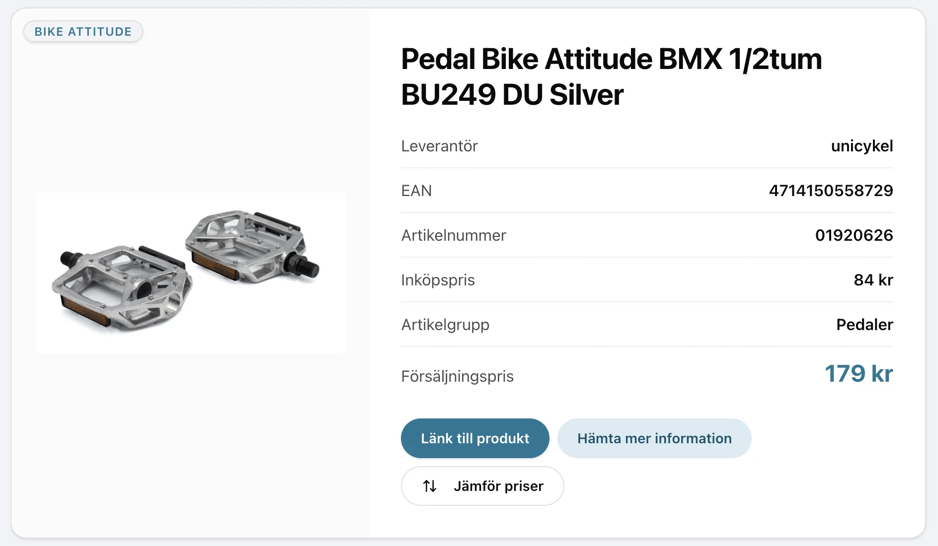 Produktsök Pro i BikeOffice – AI-sök och egna inköpspriser för cykelbutiker