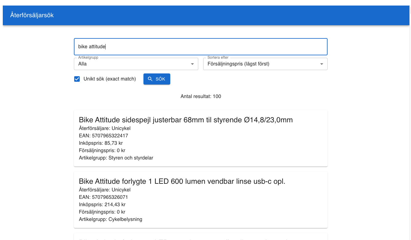 Produktsök
